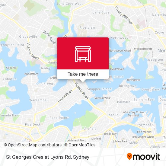 St Georges Cres at Lyons Rd map