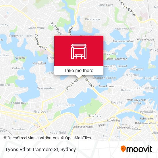 Lyons Rd at Tranmere St map