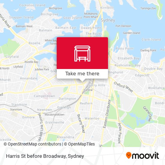 Harris St before Broadway map
