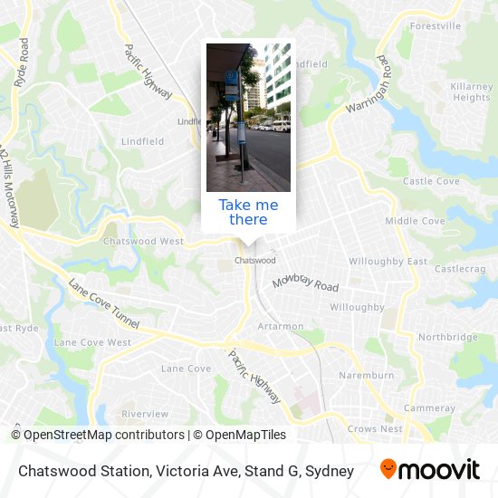 Chatswood Station, Victoria Ave, Stand G map
