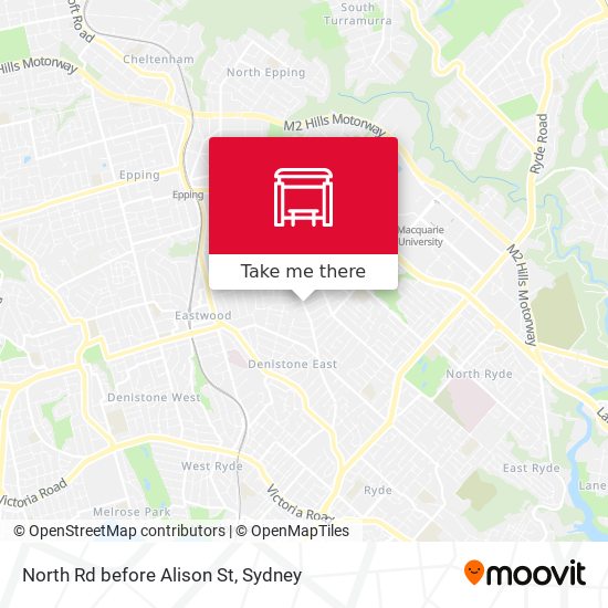 North Rd before Alison St map