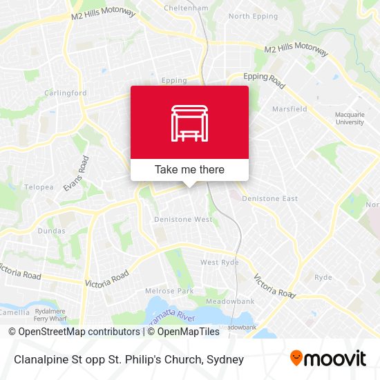 Clanalpine St opp St. Philip's Church map