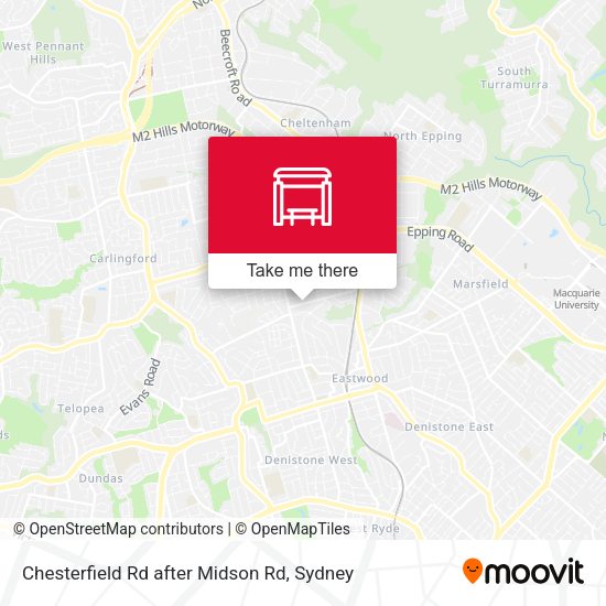 Chesterfield Rd after Midson Rd map