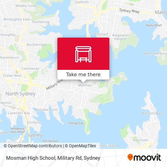 Mosman High School, Military Rd map