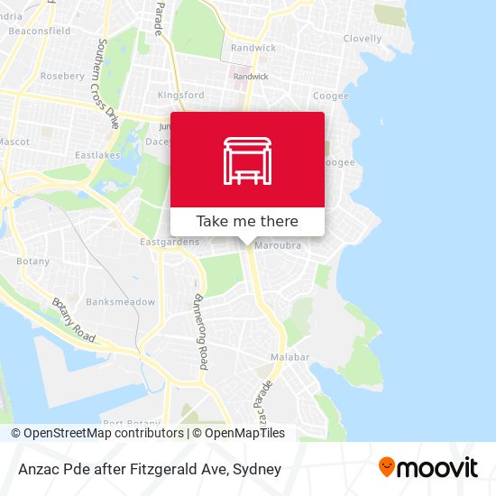 Mapa Anzac Pde after Fitzgerald Ave