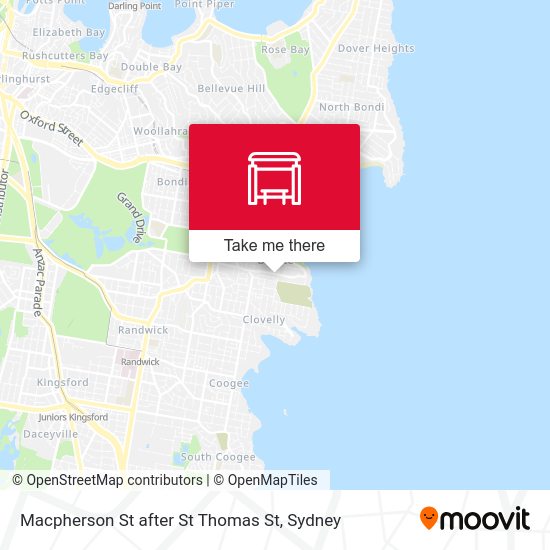 Macpherson St after St Thomas St map