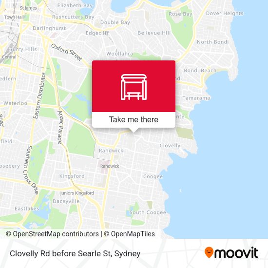 Clovelly Rd before Searle St map