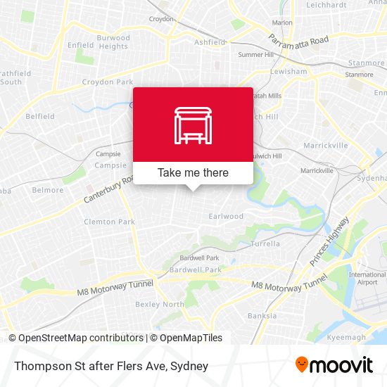 Thompson St after Flers Ave map
