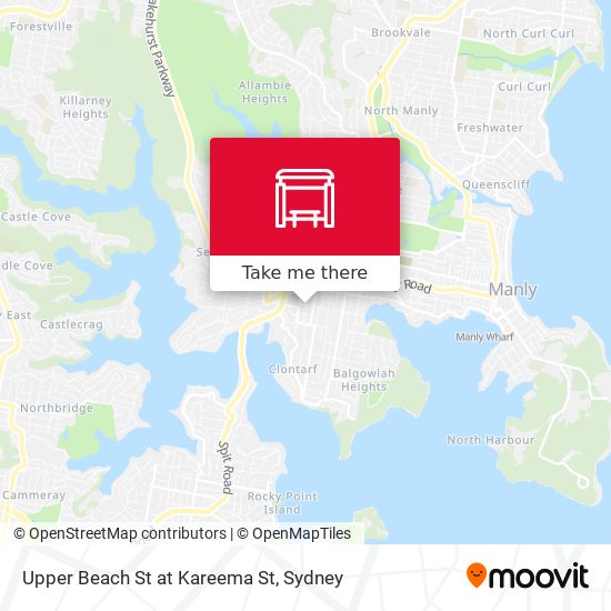 Upper Beach St at Kareema St map
