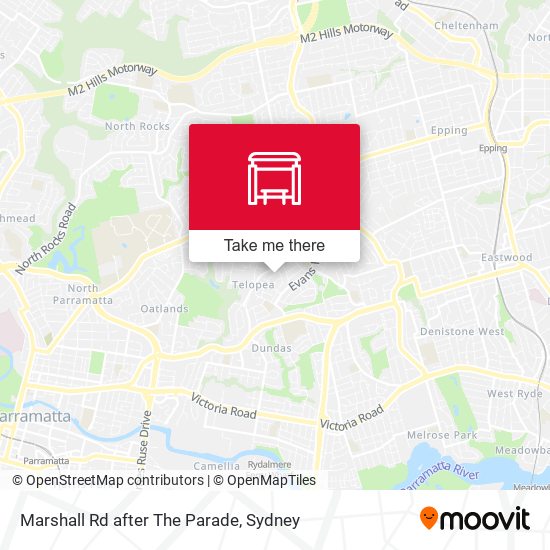 Marshall Rd after The Parade map