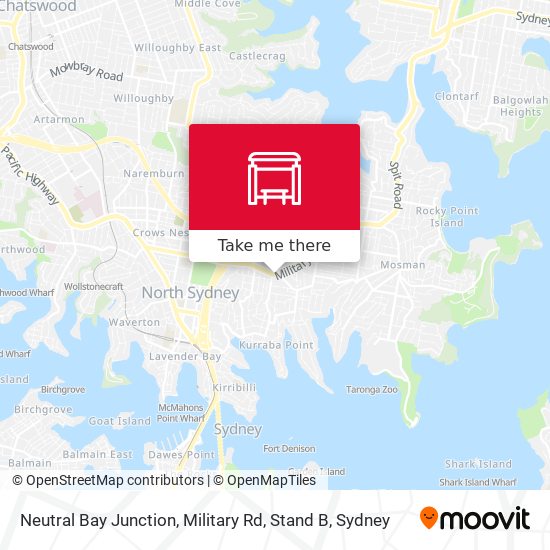 Neutral Bay Junction, Military Rd, Stand B map