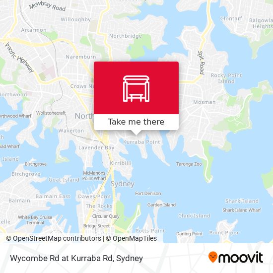 Wycombe Rd at Kurraba Rd map