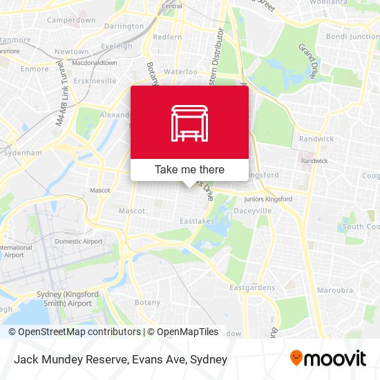 Mapa Jack Mundey Reserve, Evans Ave