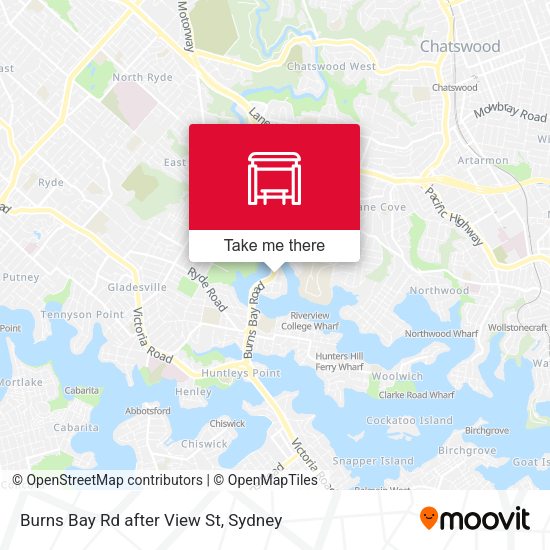 Burns Bay Rd after View St map
