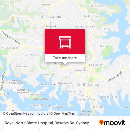 Mapa Royal North Shore Hospital, Reserve Rd