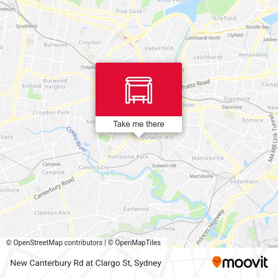 New Canterbury Rd at Clargo St map