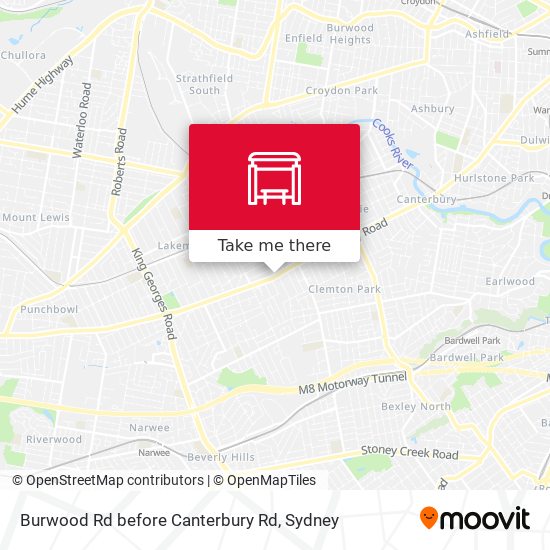 Burwood Rd before Canterbury Rd map