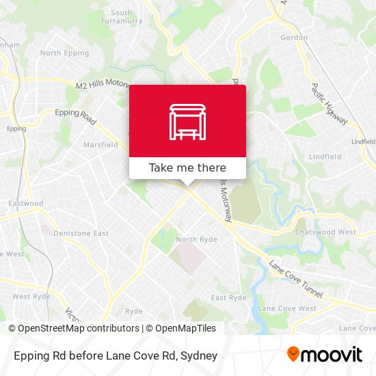 Epping Rd before Lane Cove Rd map
