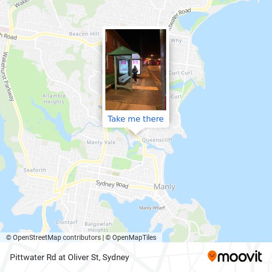 Pittwater Rd at Oliver St map