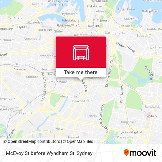 McEvoy St before Wyndham St map