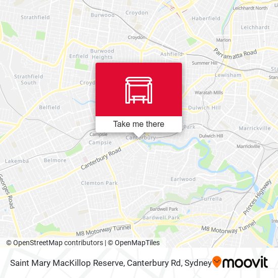 Saint Mary MacKillop Reserve, Canterbury Rd map