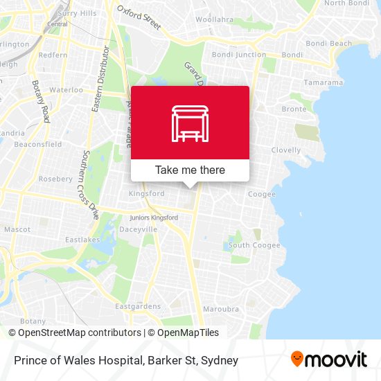 Mapa Prince of Wales Hospital, Barker St