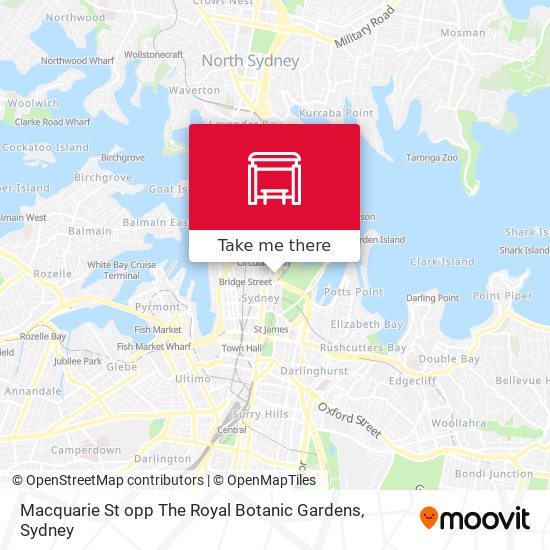 Mapa Macquarie St opp The Royal Botanic Gardens