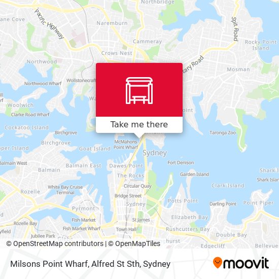 Mapa Milsons Point Wharf, Alfred St Sth