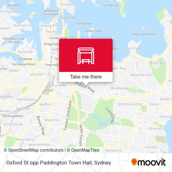 Oxford St opp Paddington Town Hall map