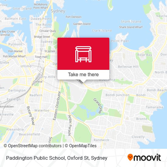 Paddington Public School, Oxford St map