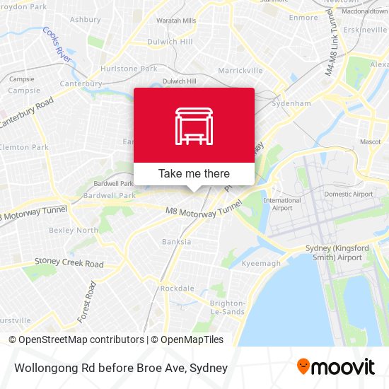 Wollongong Rd before Broe Ave map