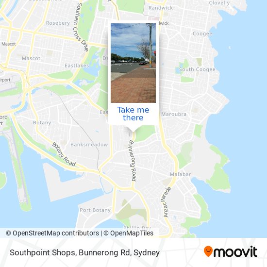 Southpoint Shops, Bunnerong Rd map