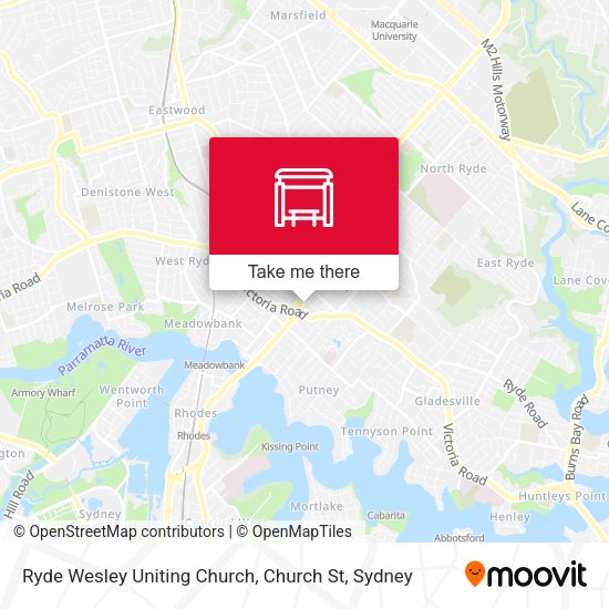 Ryde Wesley Uniting Church, Church St map