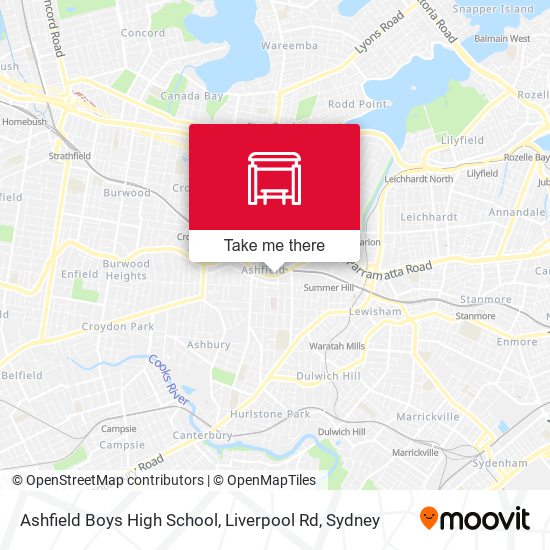Ashfield Boys High School, Liverpool Rd map