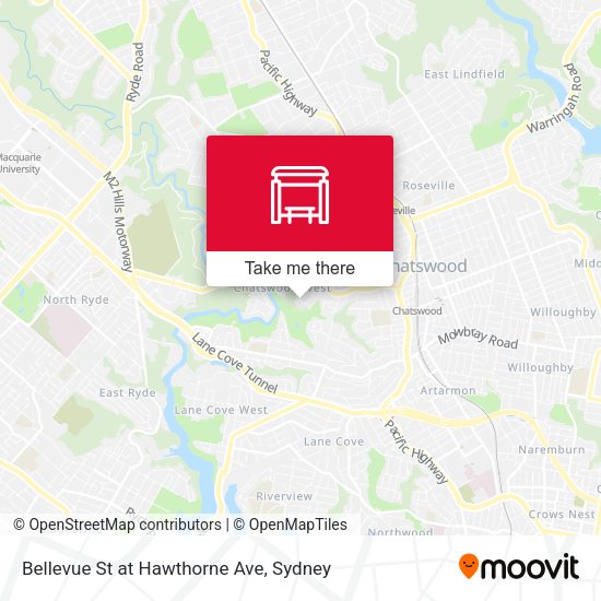 Bellevue St at Hawthorne Ave map