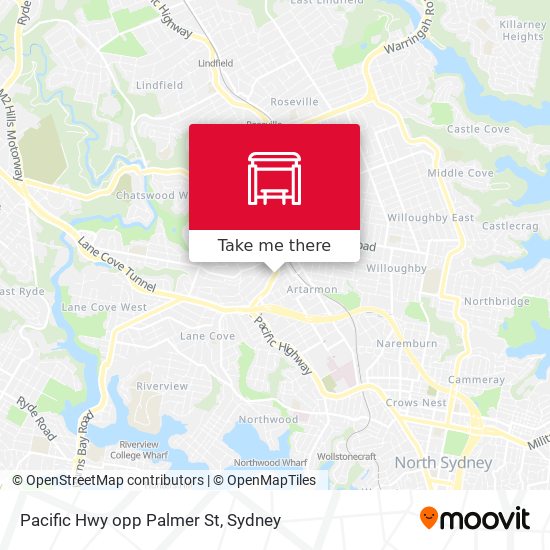 Pacific Hwy opp Palmer St map