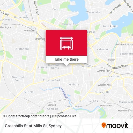 Greenhills St at Mills St map