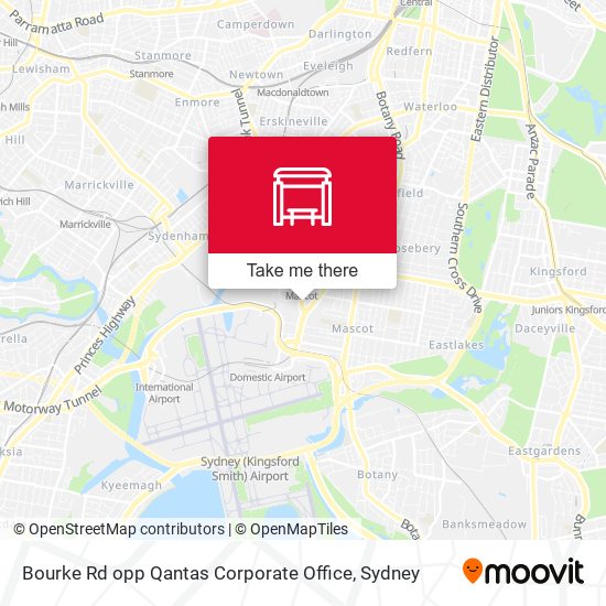Mapa Bourke Rd opp Qantas Corporate Office