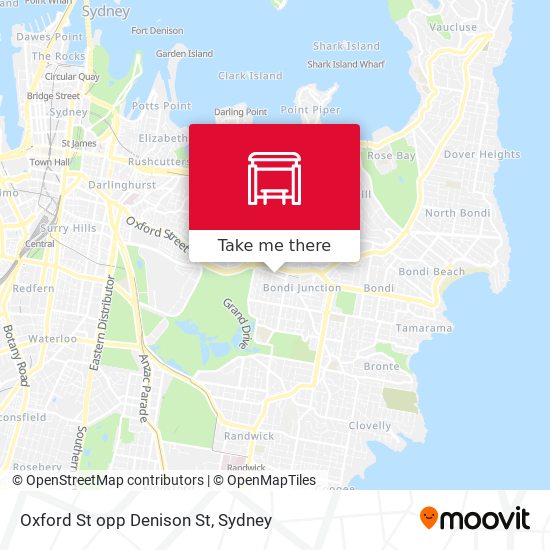Oxford St opp Denison St map