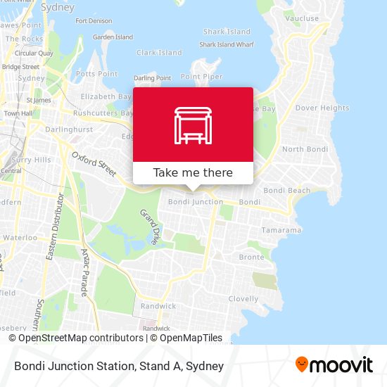 Bondi Junction Station, Stand A map