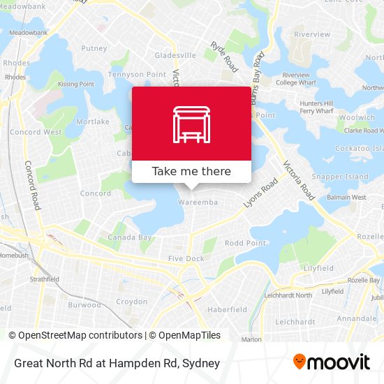 Great North Rd at Hampden Rd map