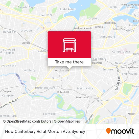 New Canterbury Rd at Morton Ave map