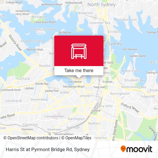 Harris St at Pyrmont Bridge Rd map