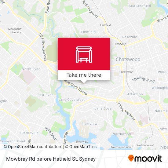 Mowbray Rd before Hatfield St map
