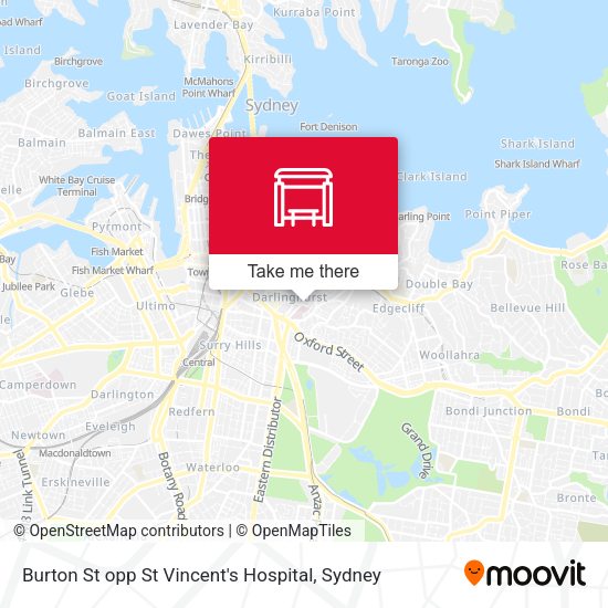 Burton St opp St Vincent's Hospital map