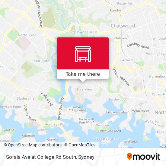 Sofala Ave at College Rd South map