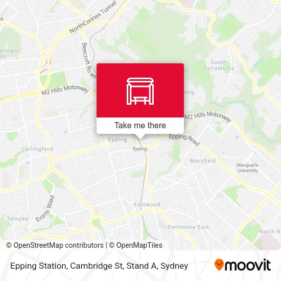 Epping Station, Cambridge St, Stand A map