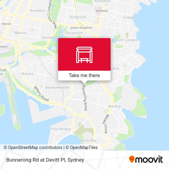 Bunnerong Rd at Devitt Pl map