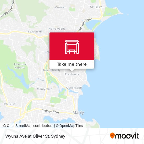 Wyuna Ave at Oliver St map