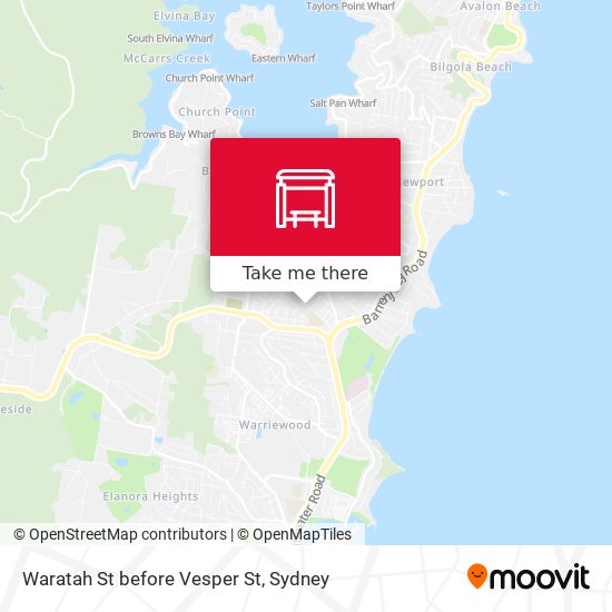 Waratah St before Vesper St map